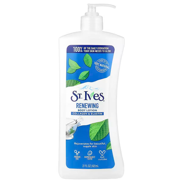 ST. Ives, دهان الجسم، لتجديد البشرة، بالكولاجين والإيلاستين (621 مل)