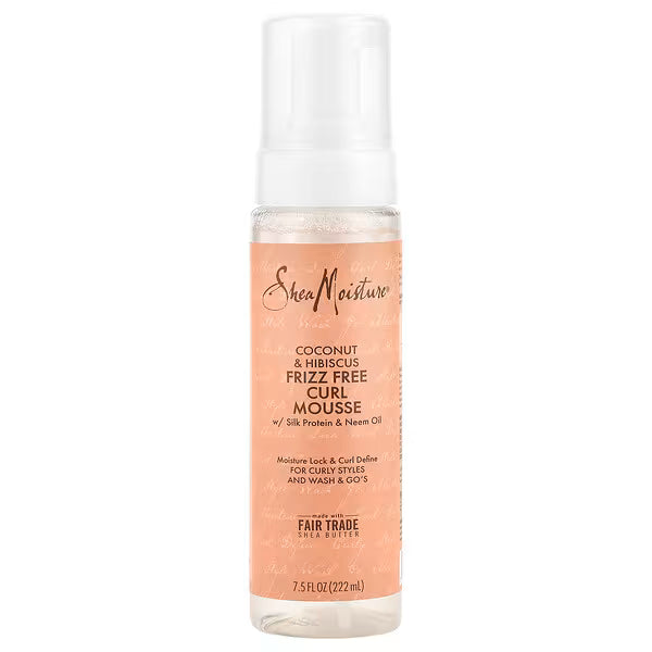 Shea Moisture, رغوة لشعر مموج بدون هيجان، جوز الهند والكركديه (222 مل)