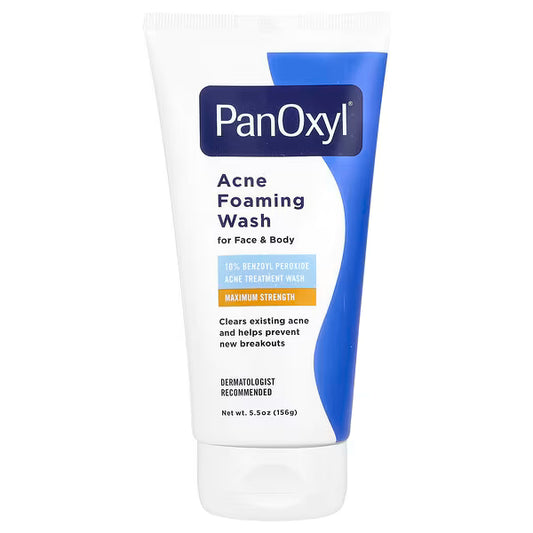 PanOxyle, غسول رغوي لحب الشباب للوجه والجسم، الفعالية القصوى 10% (156 جم) 